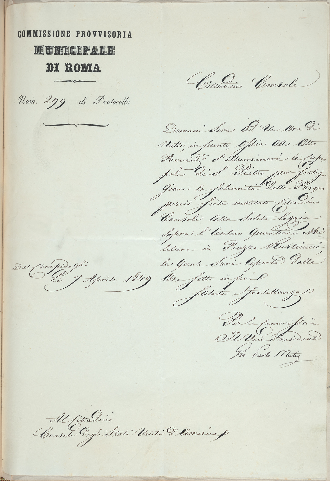 Handwritten letter from Muti to Nicholas Brown