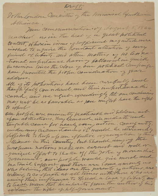 Handwritten letter from Rush Hawkins