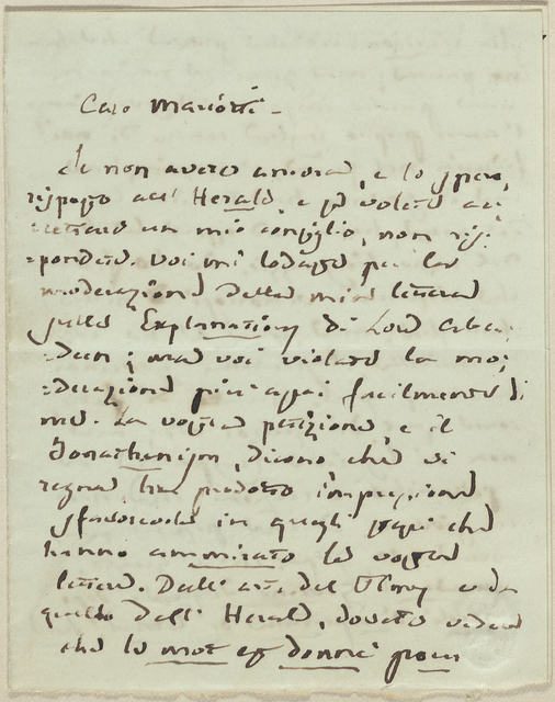 Handwritten letter from Giuseppe Mazzini to L. Mariotti