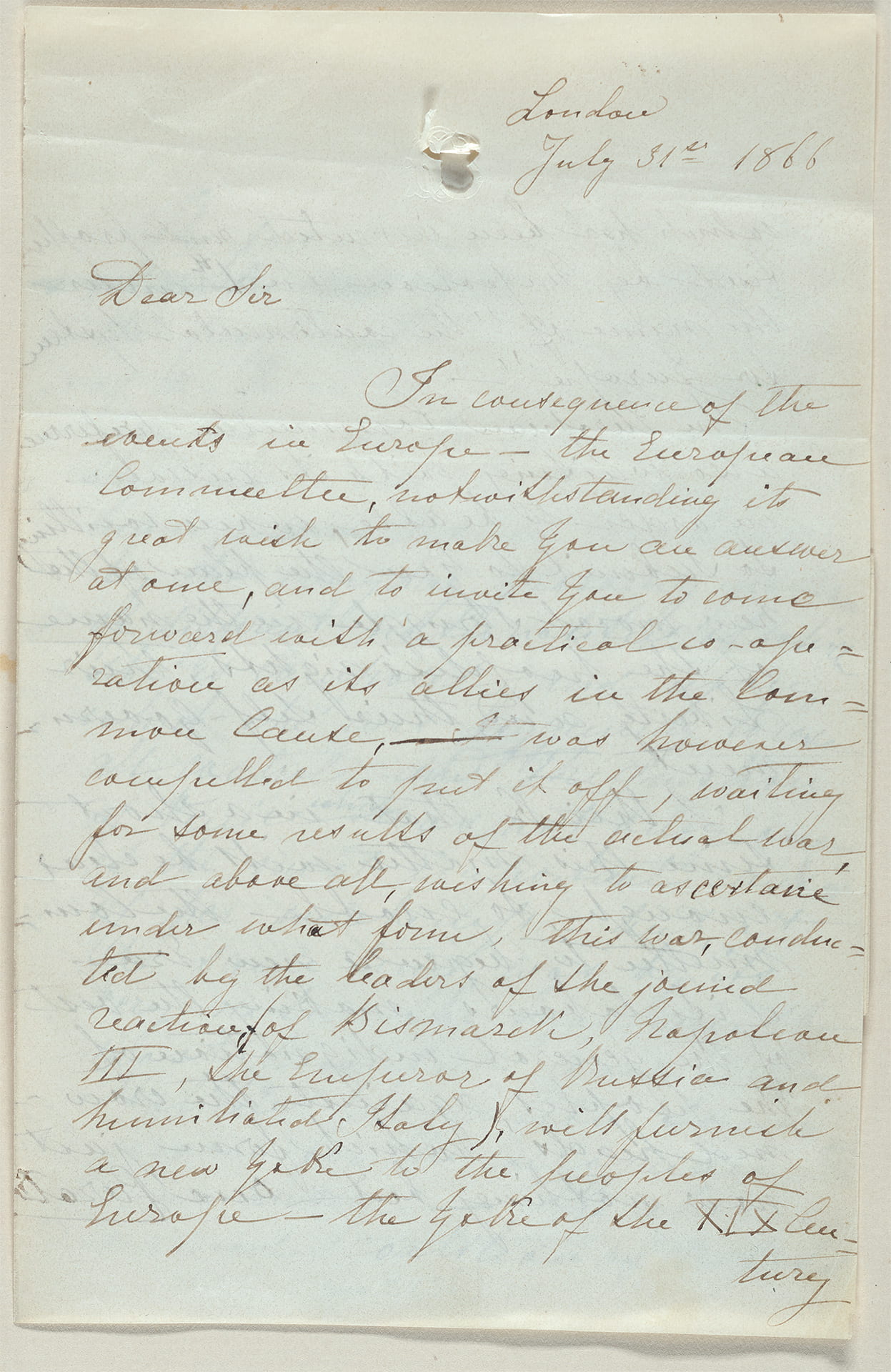 Handwritten letter from Louis Bulewski