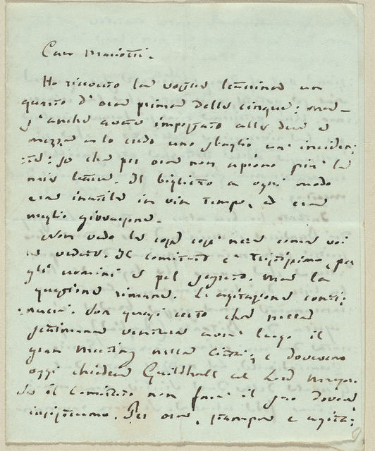 Handwritten letter from Giuseppe Mazzini to L. Mariotti