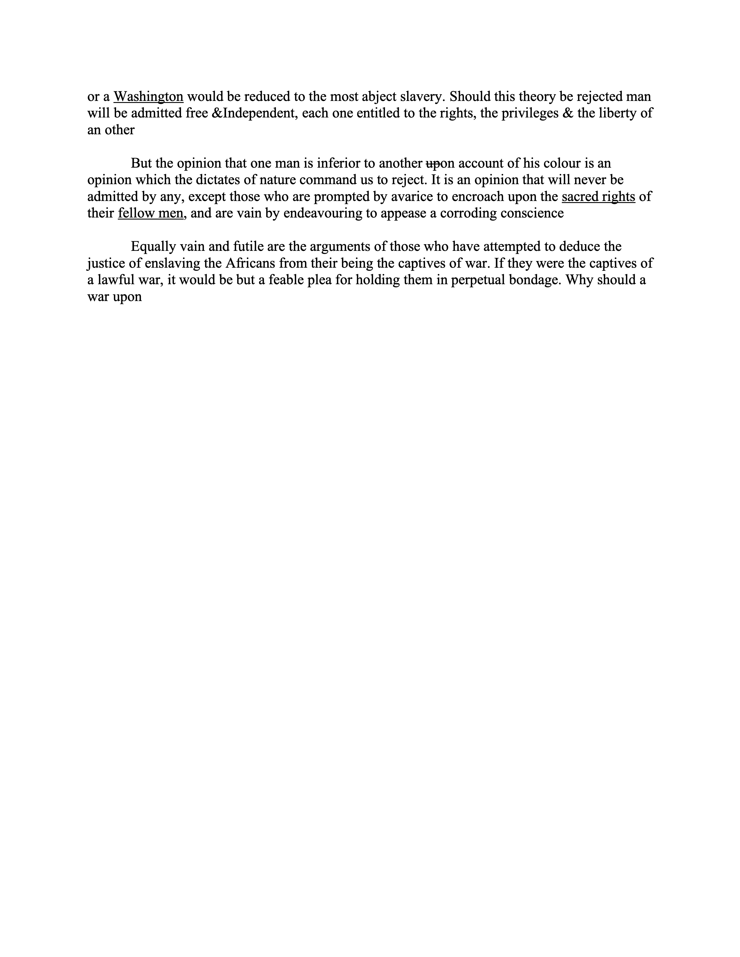 Typed transcription of handwritten commencement address