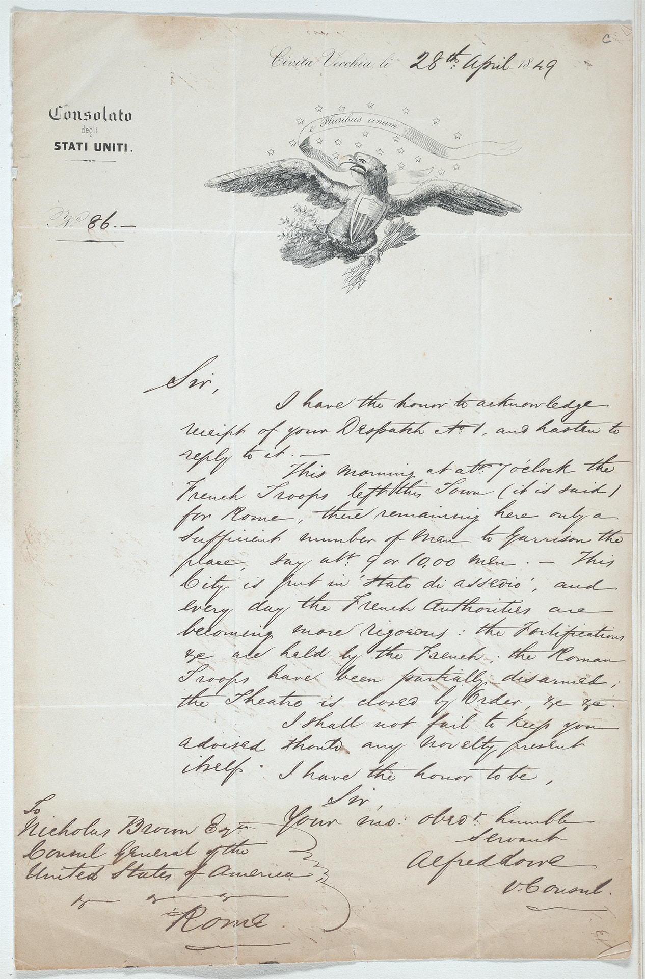 Handwritten letter from Alfred Lowe to Nicholas Brown