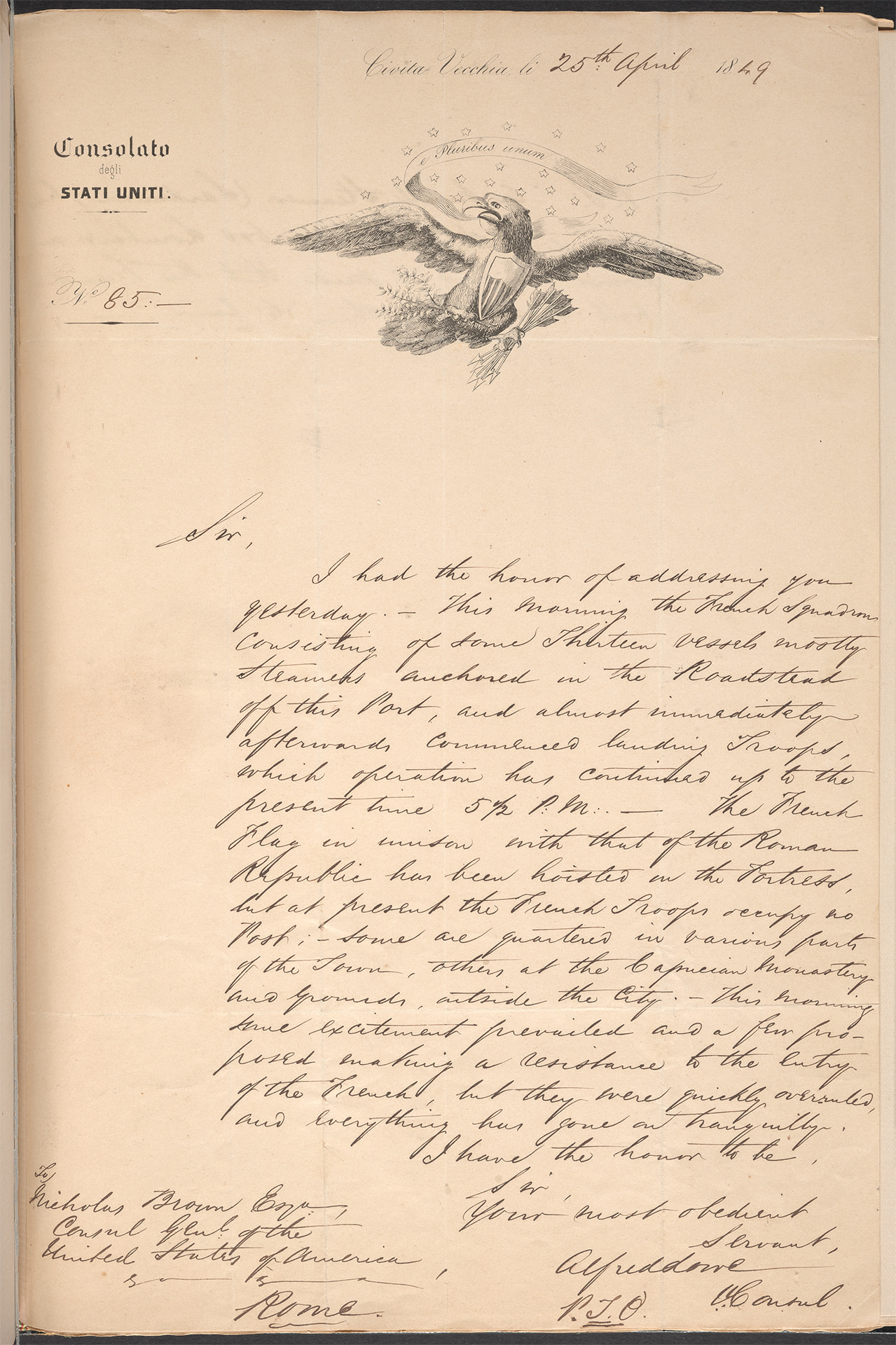 Handwritten letter from Alfred Lowe to Nicholas Brown
