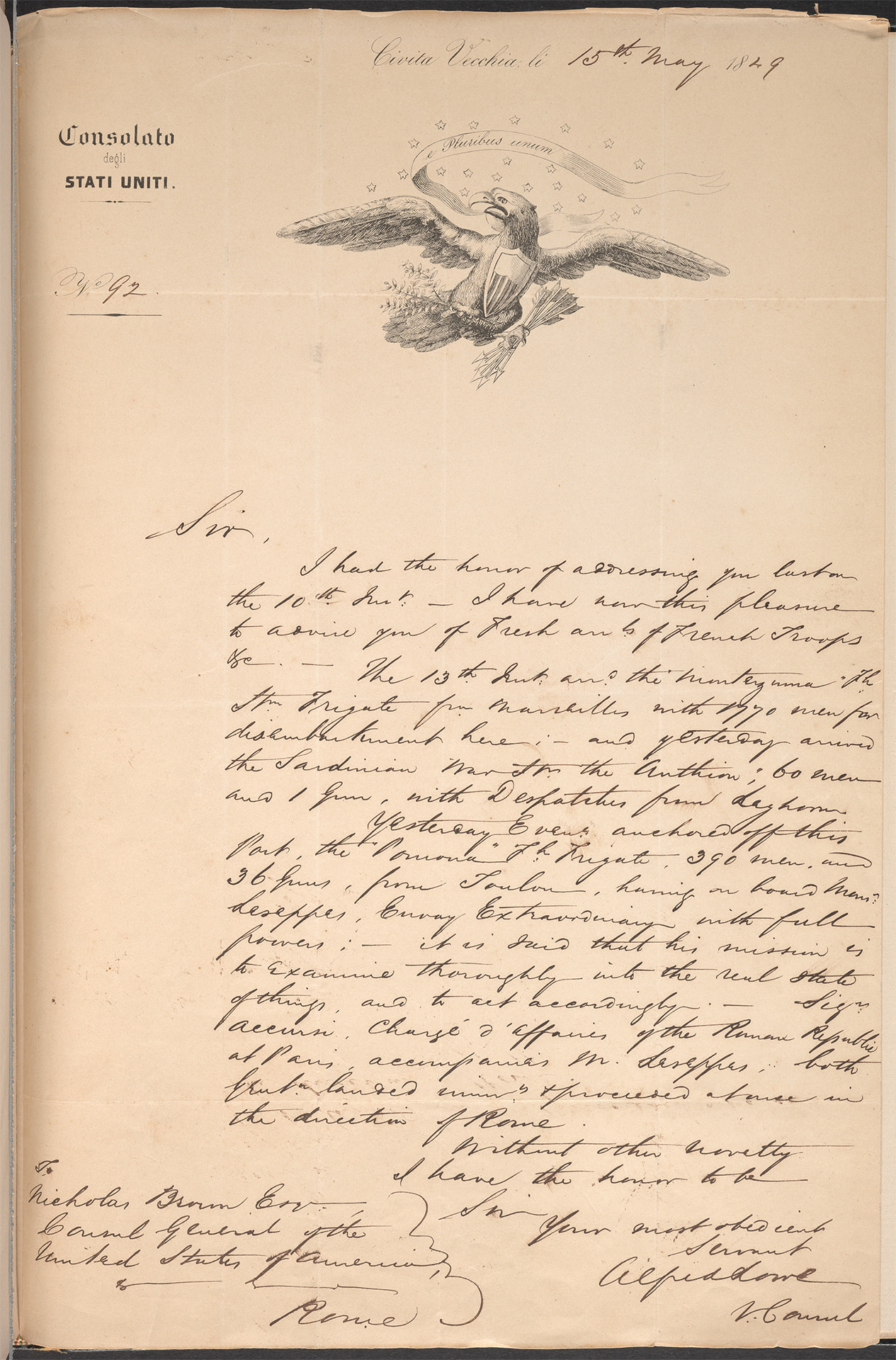 Handwritten letter from Alfred Lowe to Nicholas Brown