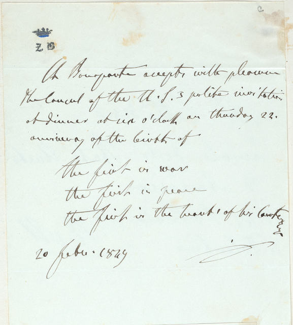 Handwritten letter from Carlos Luciano Julio Lorenzo Bonaparte