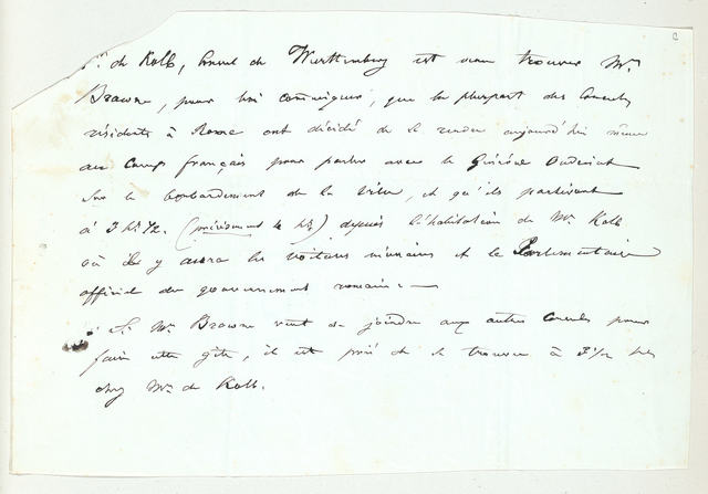 Handwritten letter from Karl von Kolb to Nicholas Brown